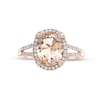 Thumbnail Image 4 of EFFY™ Collection Oval Morganite and 1/4 CT. T.W. Diamond Ring in 14K Rose Gold
