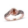 Thumbnail Image 0 of EFFY™ Collection 7/8 CT. T.W. Champagne and White Diamond Spiral Frame Ring in 14K Rose Gold