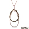 EFFY™ Collection 3/4 CT. T.W. Champagne and White Diamond Layered Teardrop Outline Pendant in 14K Rose Gold