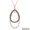 Thumbnail Image 1 of EFFY™ Collection 3/4 CT. T.W. Champagne and White Diamond Layered Teardrop Outline Pendant in 14K Rose Gold