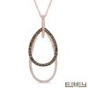 Thumbnail Image 0 of EFFY™ Collection 3/4 CT. T.W. Champagne and White Diamond Layered Teardrop Outline Pendant in 14K Rose Gold