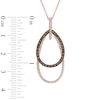 Thumbnail Image 2 of EFFY™ Collection 3/4 CT. T.W. Champagne and White Diamond Layered Teardrop Outline Pendant in 14K Rose Gold