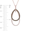 Thumbnail Image 1 of EFFY™ Collection 3/4 CT. T.W. Champagne and White Diamond Layered Teardrop Outline Pendant in 14K Rose Gold