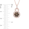 Thumbnail Image 1 of EFFY™ Collection 3/8 CT. T.W. Champagne and White Diamond Cluster Frame Pendant in 14K Rose Gold