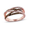 Thumbnail Image 1 of EFFY™ Collection 3/8 CT. T.W. Champagne and White Diamond Layered Ring in 14K Rose Gold