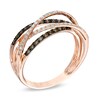 Thumbnail Image 2 of EFFY™ Collection 3/8 CT. T.W. Champagne and White Diamond Layered Ring in 14K Rose Gold