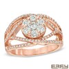 Thumbnail Image 1 of EFFY™ Collection 1 CT. T.W. Diamond Flower Orbit Ring in 14K Rose Gold