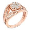 Thumbnail Image 1 of EFFY™ Collection 1 CT. T.W. Diamond Flower Orbit Ring in 14K Rose Gold