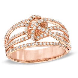 EFFY™ Collection 1/2 CT. T.W. Diamond Layered Knot Fashion Ring  in 14K Rose Gold