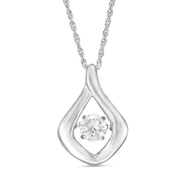 Unstoppable Love™ 1/2 CT. Diamond Solitaire Flame Pendant in 10K White Gold