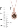 Thumbnail Image 2 of Oval Smoky Quartz and 1/10 CT. T.W. Diamond Frame Pendant in 10K Rose Gold