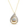 Thumbnail Image 0 of 1/2 CT. T.W. Teardrop-Shaped Multi-Diamond Double Row Pendant in 10K Gold