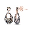 EFFY™ Collection 1 CT. T.W. Enhanced Black Champagne and White Diamond Drop Earrings in 14K Rose Gold