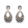 EFFY™ Collection 1 CT. T.W. Enhanced Black Champagne and White Diamond Drop Earrings in 14K Rose Gold