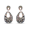 Thumbnail Image 2 of EFFY™ Collection 1 CT. T.W. Enhanced Black Champagne and White Diamond Drop Earrings in 14K Rose Gold