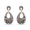 Thumbnail Image 1 of EFFY™ Collection 1 CT. T.W. Enhanced Black Champagne and White Diamond Drop Earrings in 14K Rose Gold