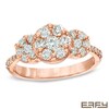 Thumbnail Image 1 of EFFY™ Collection 1 CT. T.W. Diamond Three Stone Cluster Ring in 14K Rose Gold