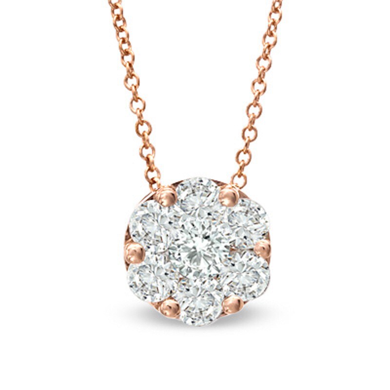 Main Image 1 of EFFY™ Collection 1 CT. T.W. Composite Diamond Pendant in 14K Rose Gold