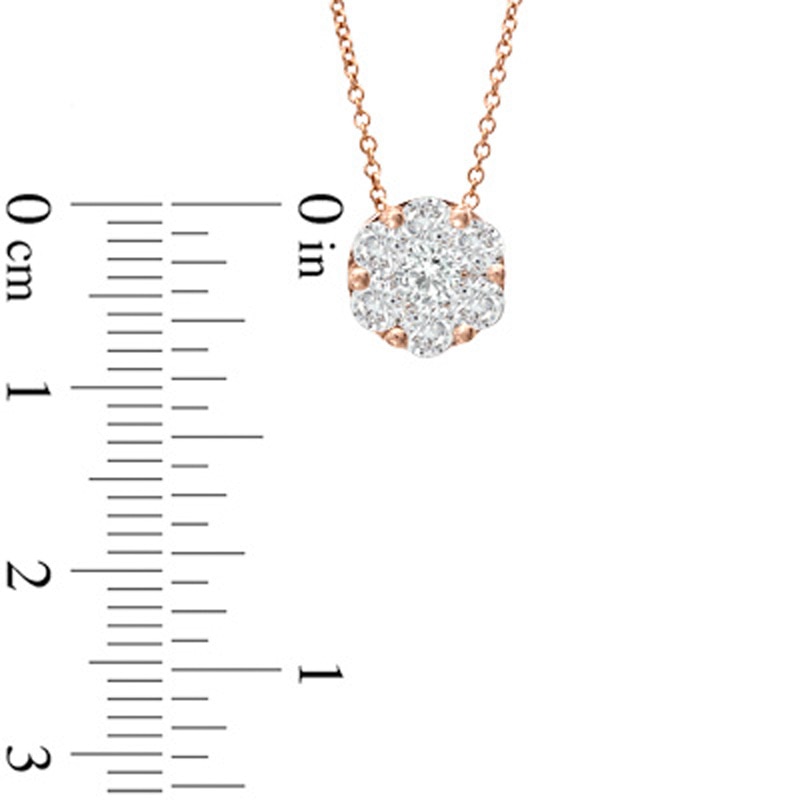 Main Image 2 of EFFY™ Collection 1 CT. T.W. Composite Diamond Pendant in 14K Rose Gold