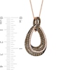 Thumbnail Image 1 of EFFY™ Collection 1-1/4 CT. T.W. Champagne and White Diamond Overlap Pendant in 14K Rose Gold