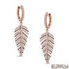 EFFY™ Collection 1 CT. T.W. Champagne and White Diamond Leaf Dangle Earrings in 14K Rose Gold