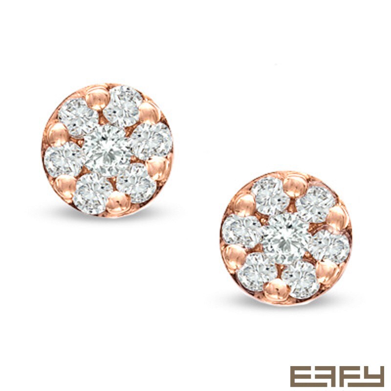 Main Image 1 of EFFY™ Collection 1 CT. T.W. Composite Diamond Stud Earrings in 14K Rose Gold