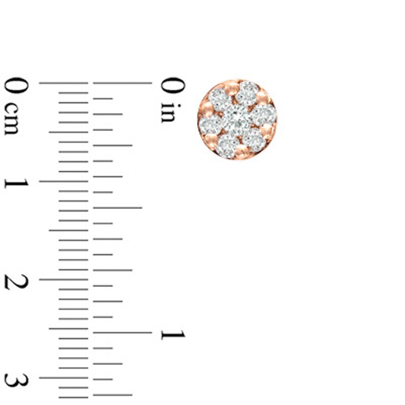 Main Image 2 of EFFY™ Collection 1 CT. T.W. Composite Diamond Stud Earrings in 14K Rose Gold