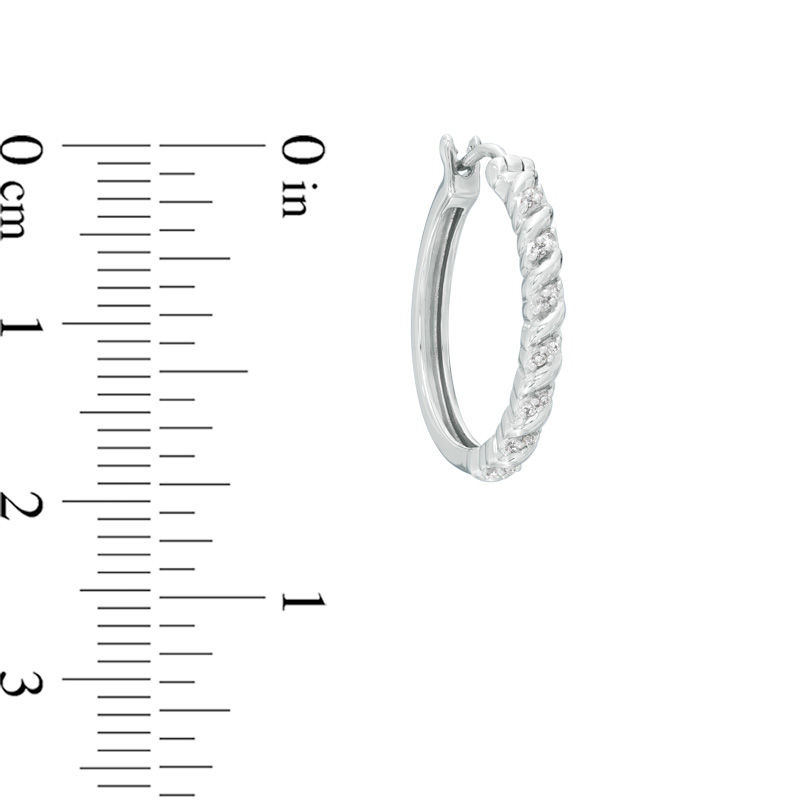1/15 CT. T.W. Diamond Swirl Hoop Earrings in Sterling Silver