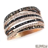 Thumbnail Image 1 of EFFY™ Collection 1 CT. T.W. Enhanced Black, Champagne and White Diamond Layered Ring in 14K Rose Gold