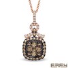Thumbnail Image 1 of EFFY™ Collection 3/4 CT. T.W. Champagne and White Diamond Square Frame Pendant in 14K Rose Gold