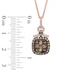 Thumbnail Image 1 of EFFY™ Collection 3/4 CT. T.W. Champagne and White Diamond Square Frame Pendant in 14K Rose Gold