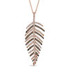 Thumbnail Image 1 of EFFY™ Collection 7/8 CT. T.W. Champagne and White Diamond Leaf Pendant in 14K Rose Gold
