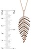 Thumbnail Image 2 of EFFY™ Collection 7/8 CT. T.W. Champagne and White Diamond Leaf Pendant in 14K Rose Gold