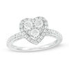 Thumbnail Image 0 of 3/4 CT. T.W. Composite Diamond Heart Frame Engagement Ring in 10K White Gold