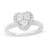 Thumbnail Image 1 of 3/4 CT. T.W. Composite Diamond Heart Frame Engagement Ring in 10K White Gold