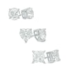 Thumbnail Image 0 of 6.0mm Lab-Created White Sapphire Three Pair Stud Earrings Set in Sterling Silver