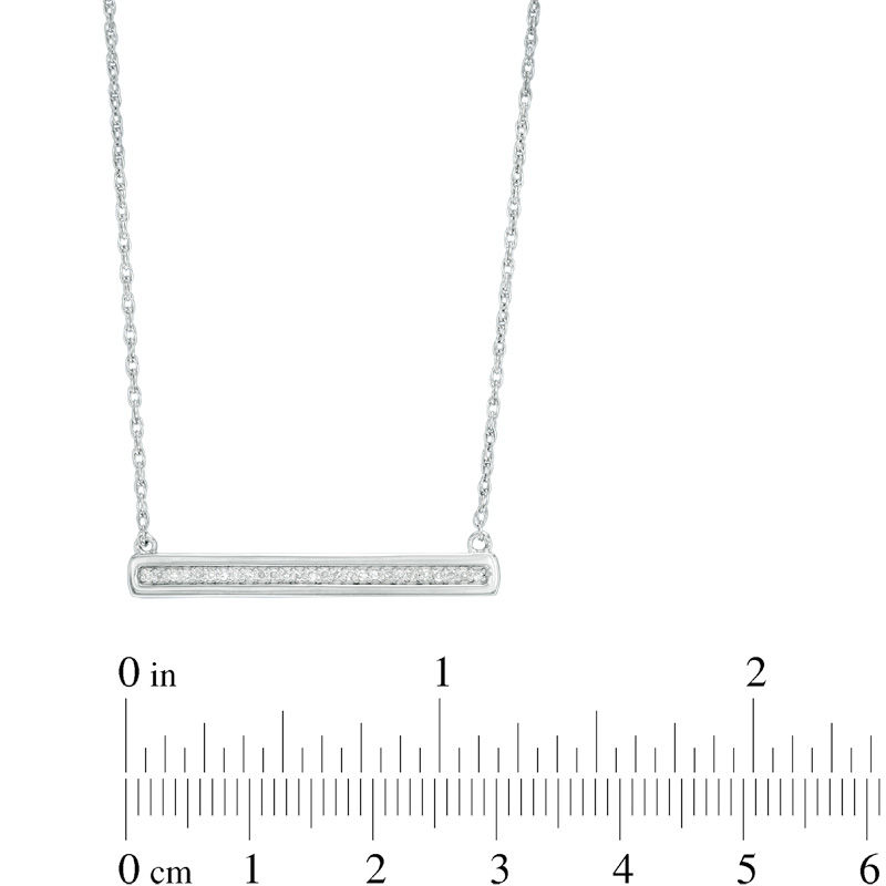 Main Image 2 of 1/15 CT. T.W. Diamond Bar Necklace in Sterling Silver