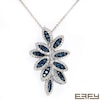 Thumbnail Image 0 of EFFY™ Collection 1 CT. T.W. Enhanced Blue and White Diamond Petals Pendant in 14K White Gold