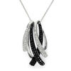 Thumbnail Image 0 of EFFY™ Collection 3/4 CT. T.W. Enhanced Black and White Diamond Ribbon Drop Pendant in 14K White Gold