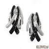 Thumbnail Image 0 of EFFY™ Collection 3/4 CT. T.W. Enhanced Black and White Diamond Ribbon Drop Earrings in 14K White Gold