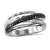 Thumbnail Image 0 of EFFY™ Collection 3/8 CT. T.W. Enhanced Black and White Diamond Orbit Ring in 14K White Gold