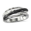 Thumbnail Image 1 of EFFY™ Collection 3/8 CT. T.W. Enhanced Black and White Diamond Orbit Ring in 14K White Gold