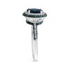 Thumbnail Image 2 of EFFY™ Collection Oval Ceylon Sapphire and 1/2 CT. T.W. Blue and White Diamond Double Frame Ring in 14K White Gold
