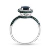 Thumbnail Image 3 of EFFY™ Collection Oval Ceylon Sapphire and 1/2 CT. T.W. Blue and White Diamond Double Frame Ring in 14K White Gold