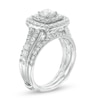 Thumbnail Image 1 of 1-1/2 CT. T.W. Diamond Double Square Frame Split Shank Bridal Set in 14K White Gold