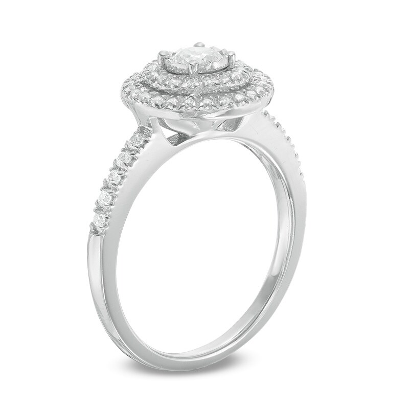 Main Image 2 of 1/2 CT. T.W. Diamond Double Frame Engagement Ring in 10K White Gold