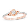 Thumbnail Image 0 of 1/8 CT. T.W. Composite Diamond Poppy Flower Ring in 10K Rose Gold