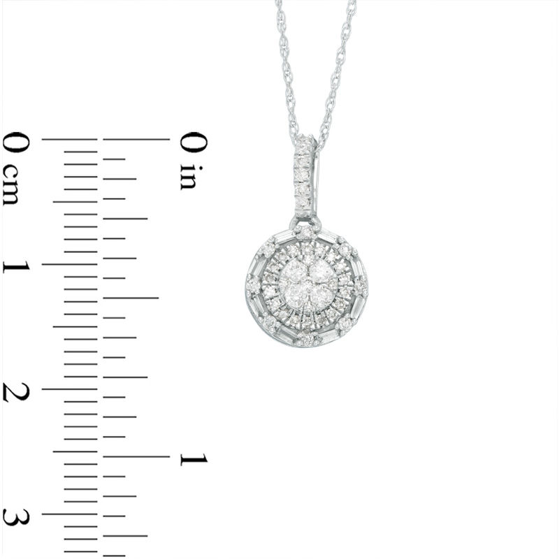 Main Image 2 of 1/3 CT. T.W. Composite Diamond Frame Pendant in 10K White Gold