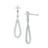Thumbnail Image 1 of 1/3 CT. T.W. Diamond Open Pear-Shaped Drop Earrings in Sterling Silver