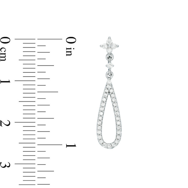 1/3 CT. T.W. Diamond Open Pear-Shaped Drop Earrings in Sterling Silver